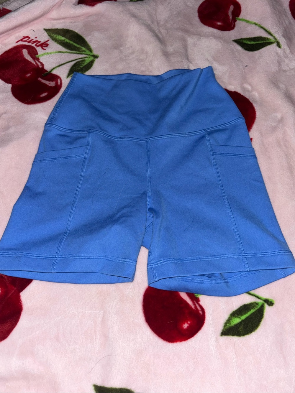 blue biker shorts